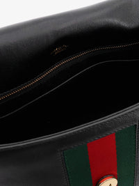 Gucci Women Paparazzo Leather Handbag With Front Web Detail
