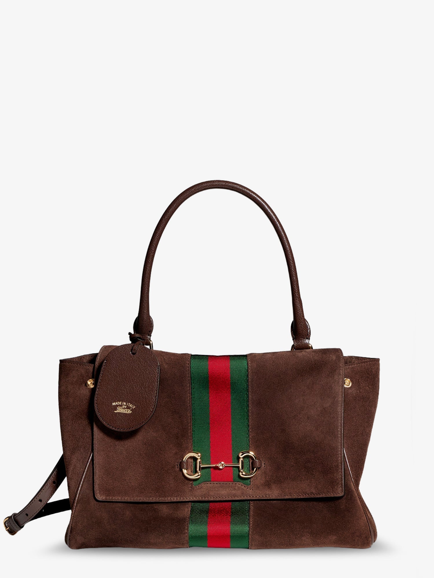 GUCCI Gucci Women Paparazzo Suede Handbag With Iconic Web Detail On The Front