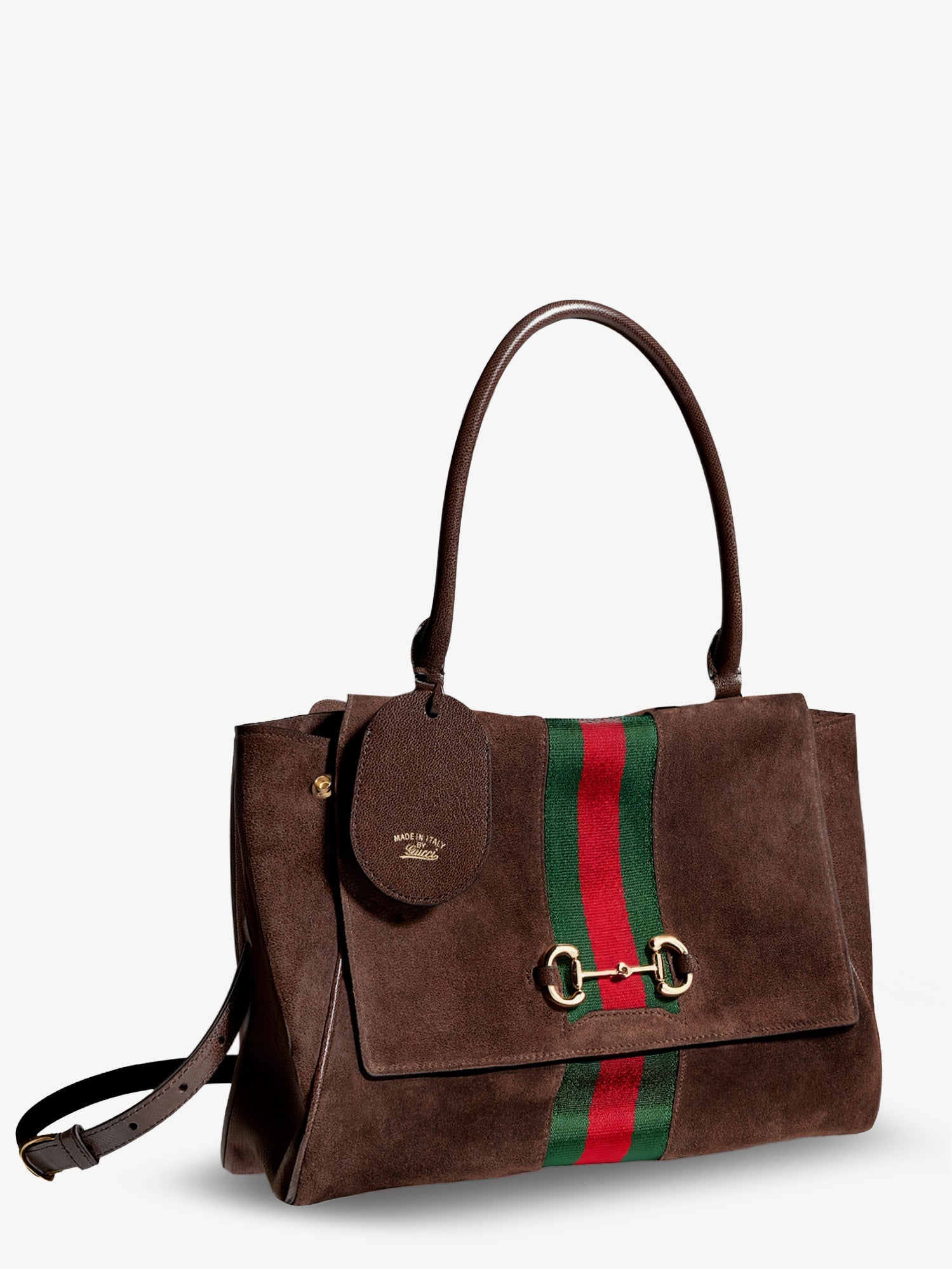 GUCCI Gucci Women Paparazzo Suede Handbag With Iconic Web Detail On The Front