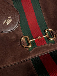GUCCI Gucci Women Paparazzo Suede Handbag With Iconic Web Detail On The Front