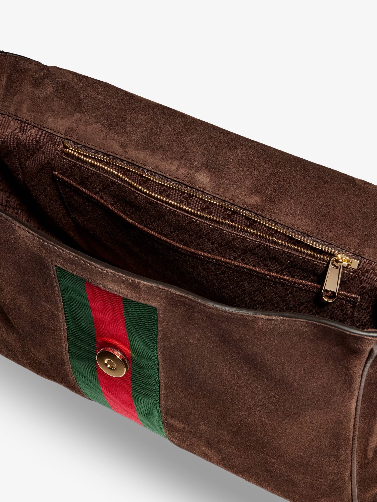 GUCCI Gucci Women Paparazzo Suede Handbag With Iconic Web Detail On The Front