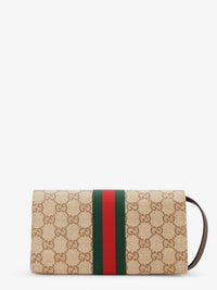 Gucci Women Gg Fabric Shoulder Bag With Nastro Web Detail
