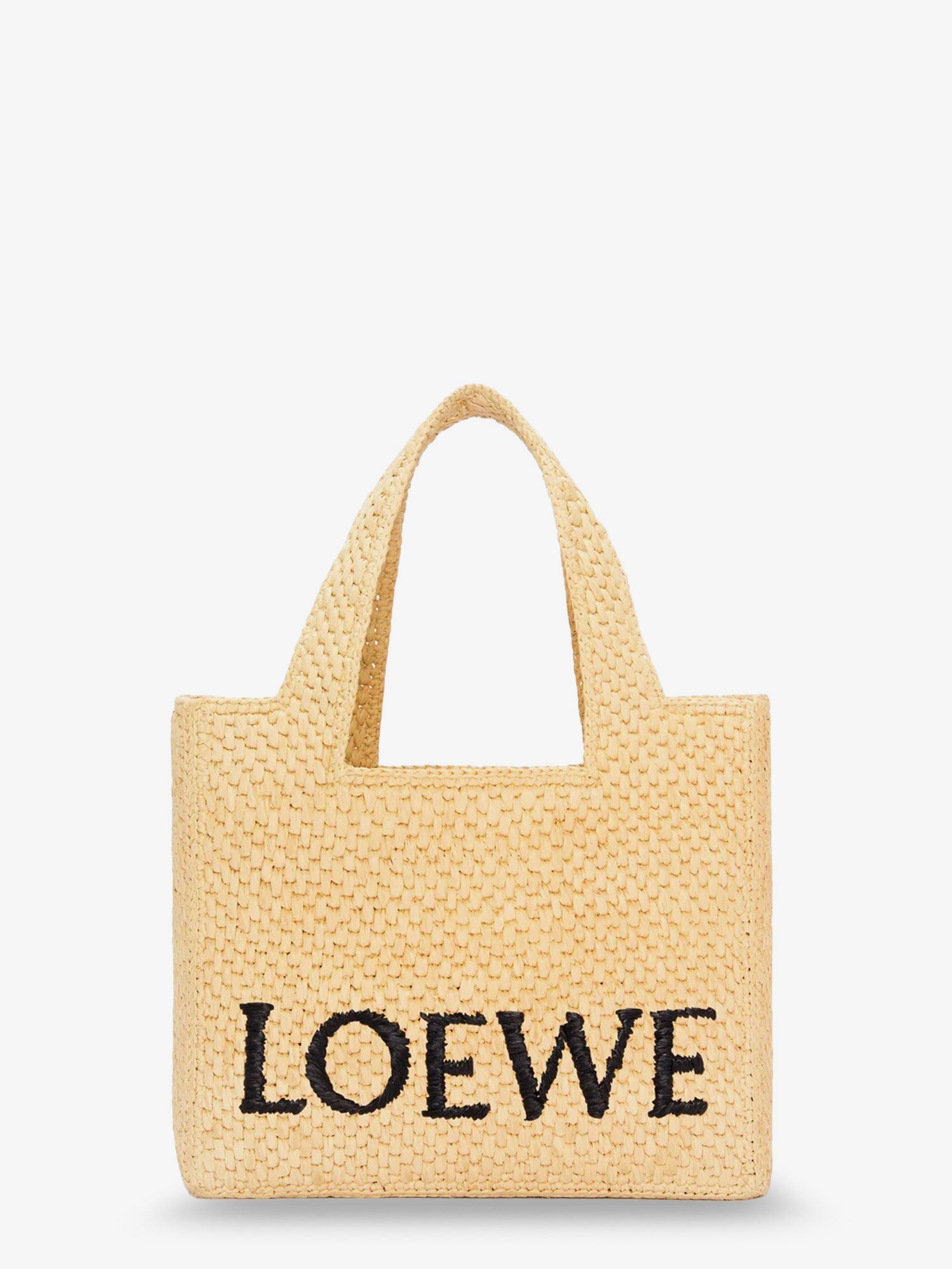 Loewe Women Paula's Ibiza -Small Loewe Font Raffia Handbag With Embroidered Logo On The Front