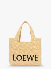 Loewe Women Paula's Ibiza -Small Loewe Font Raffia Handbag With Embroidered Logo On The Front