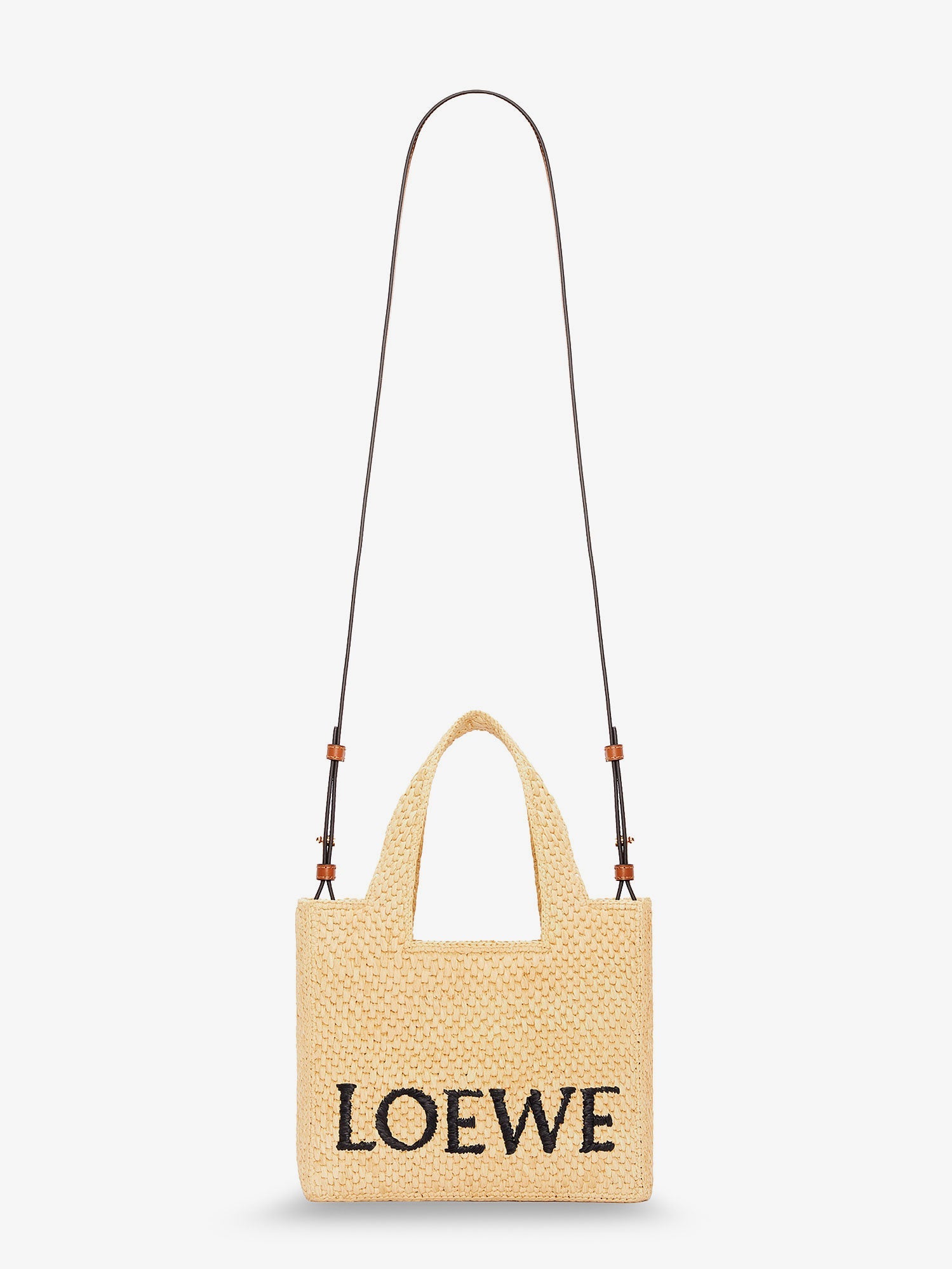 Loewe Women Paula's Ibiza -Small Loewe Font Raffia Handbag With Embroidered Logo On The Front