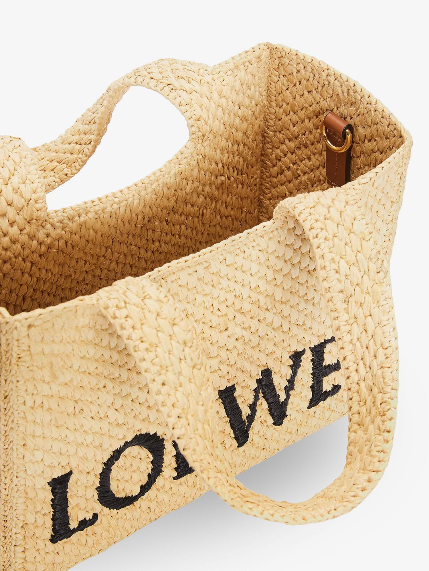 Loewe Women Paula's Ibiza -Small Loewe Font Raffia Handbag With Embroidered Logo On The Front