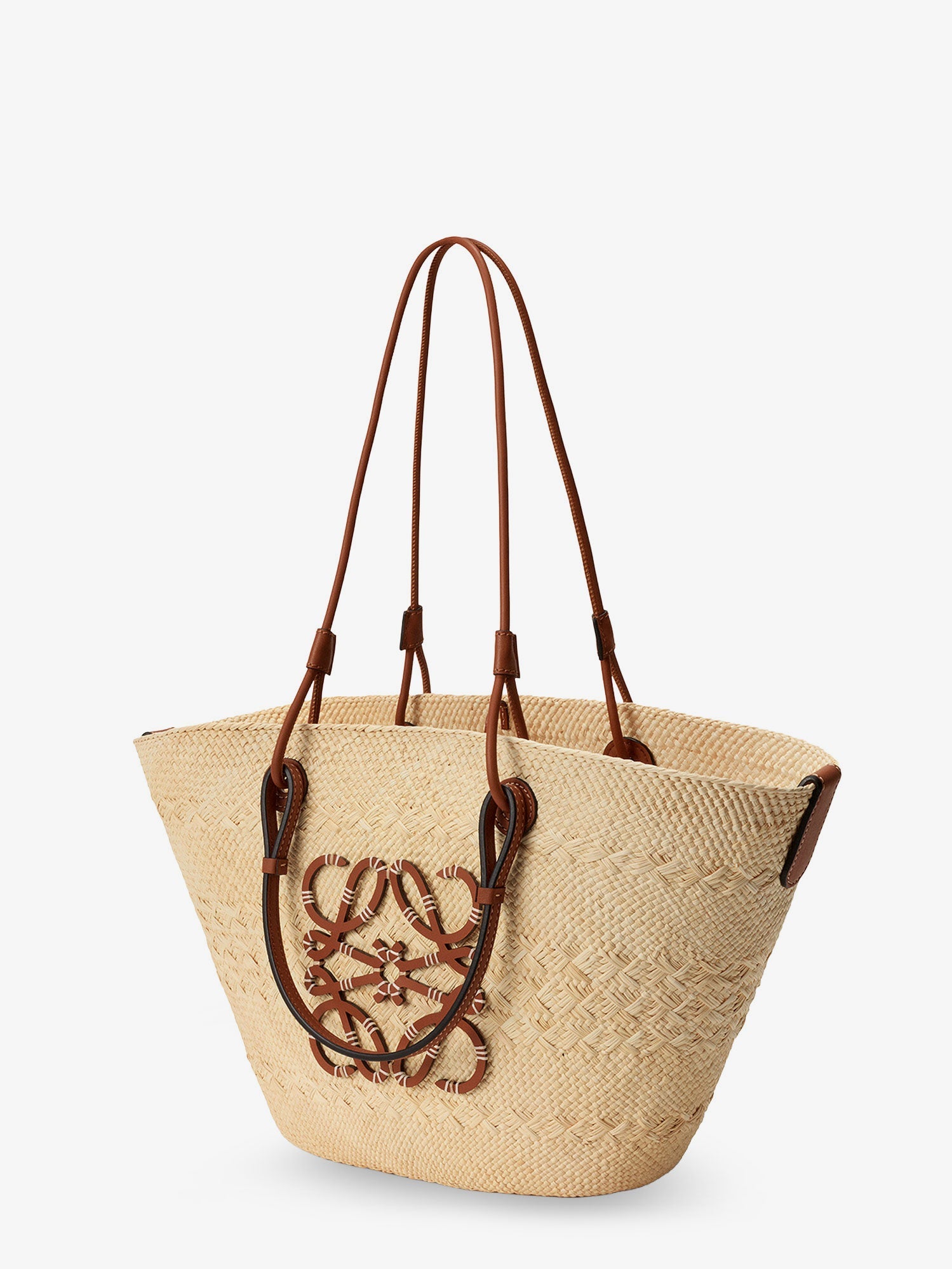 Loewe Women Paula's Ibiza -Anagram Raffia And Leather Shoulder Bag