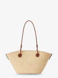 LOEWE Loewe Women Paula's Ibiza Anagram Palm Leaf And Leather Shoulder Bag