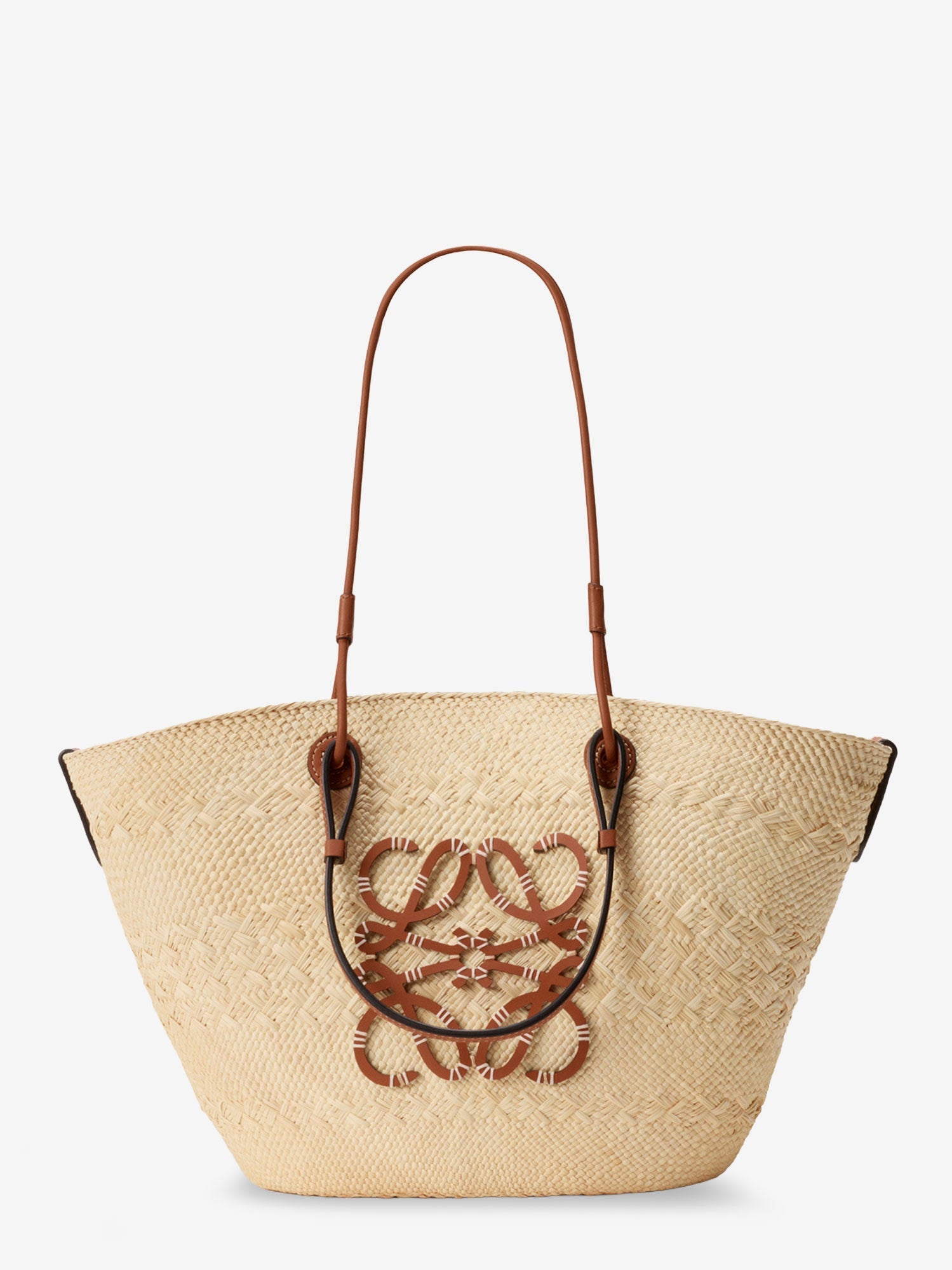 LOEWE Loewe Women Paula's Ibiza Leather And Iraca Palm Shoulder Bag