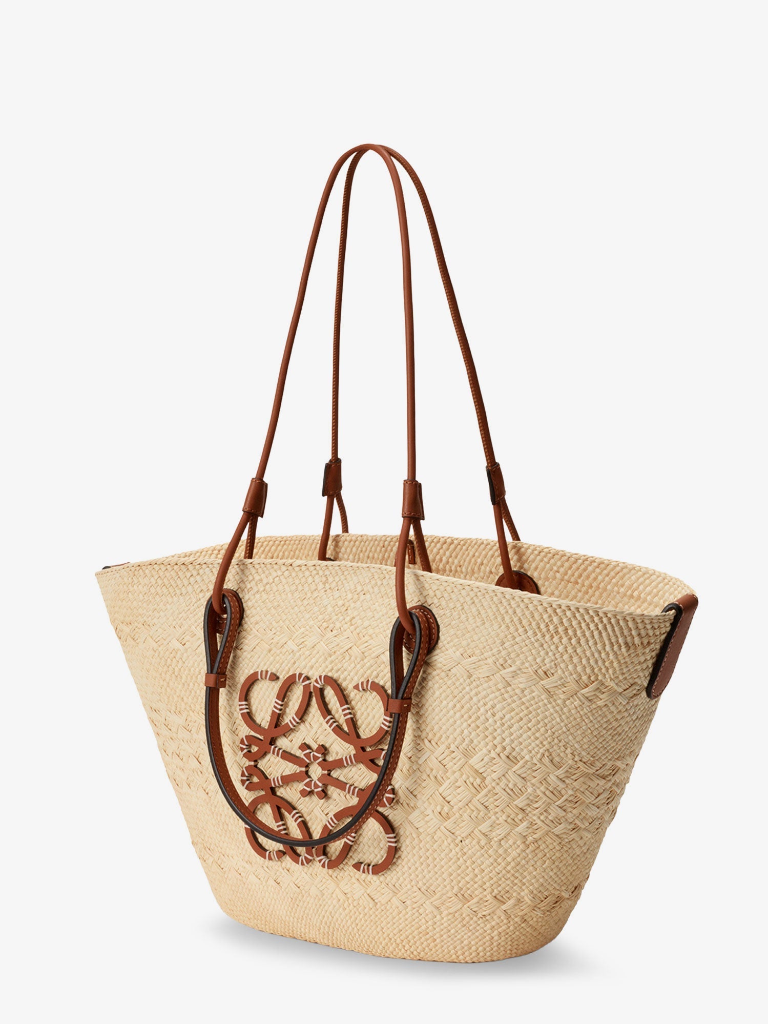 LOEWE Loewe Women Paula's Ibiza Leather And Iraca Palm Shoulder Bag