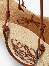 LOEWE Loewe Women Paula's Ibiza Leather And Iraca Palm Shoulder Bag