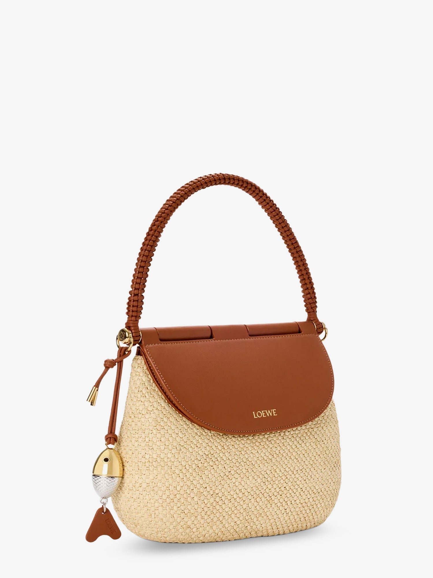 LOEWE Loewe Women Paula's Ibiza Raffia And Leather Pescador Crossbody Bag