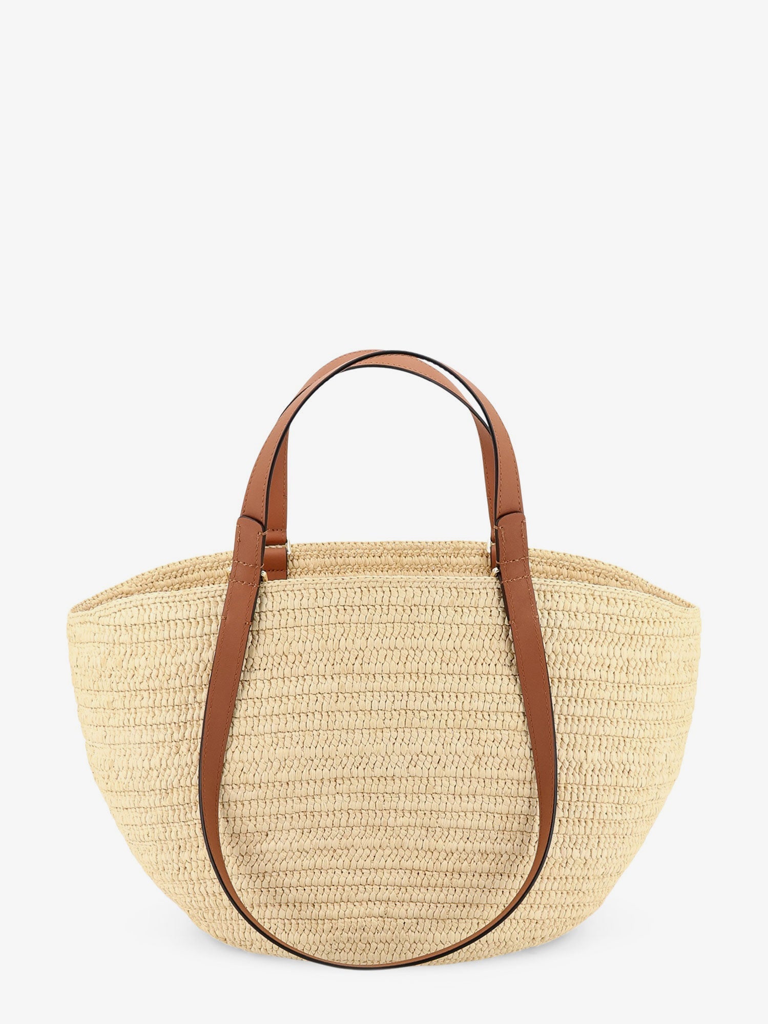 Loewe Women Paula's Ibiza -Eclipse Raffia And Leather Handbag With 3D Anagram Logo