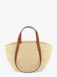 Loewe Women Paula's Ibiza -Eclipse Raffia And Leather Handbag With 3D Anagram Logo