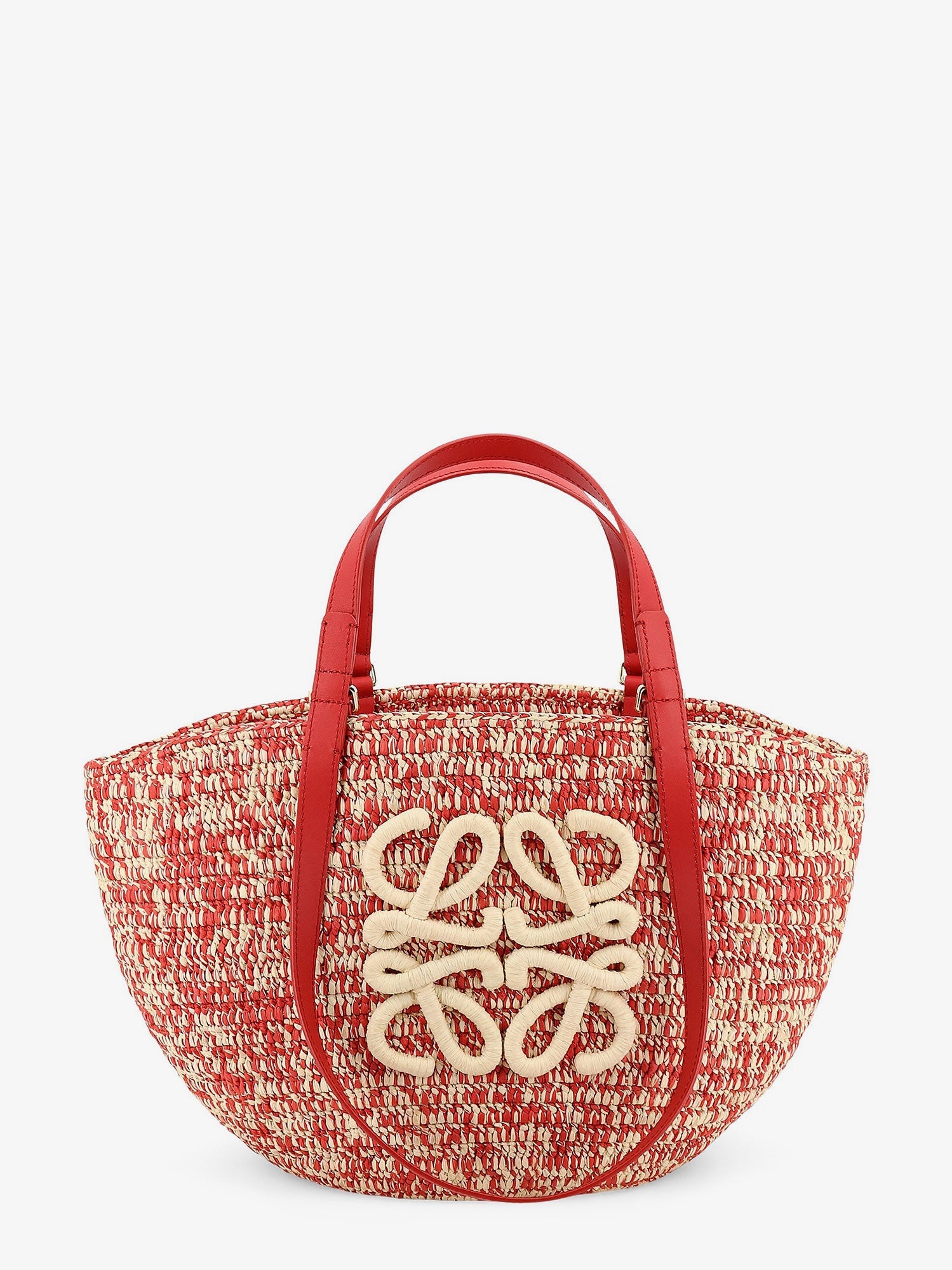 Loewe Women Paula's Ibiza -Medium Eclipse Raffia And Leather Shoulder Bag With 3D Anagram Logo
