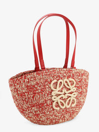 Loewe Women Paula's Ibiza -Medium Eclipse Raffia And Leather Shoulder Bag With 3D Anagram Logo