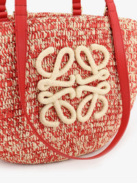 Loewe Women Paula's Ibiza -Medium Eclipse Raffia And Leather Shoulder Bag With 3D Anagram Logo