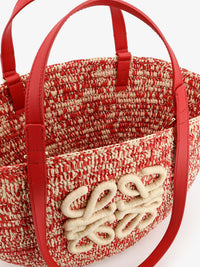 Loewe Women Paula's Ibiza -Medium Eclipse Raffia And Leather Shoulder Bag With 3D Anagram Logo