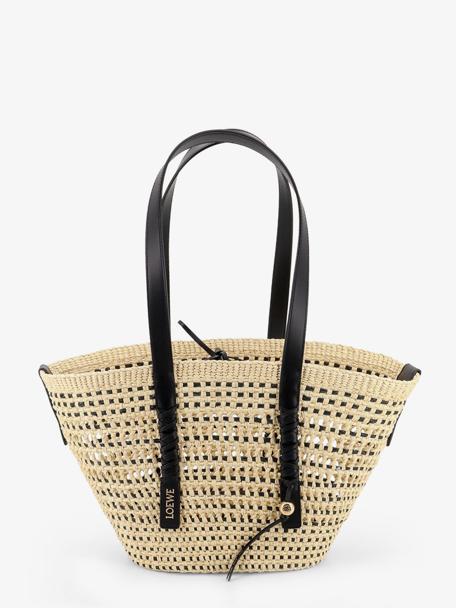 Loewe Women Paula's Ibiza -Braid Raffia And Leather Shoulder Bag