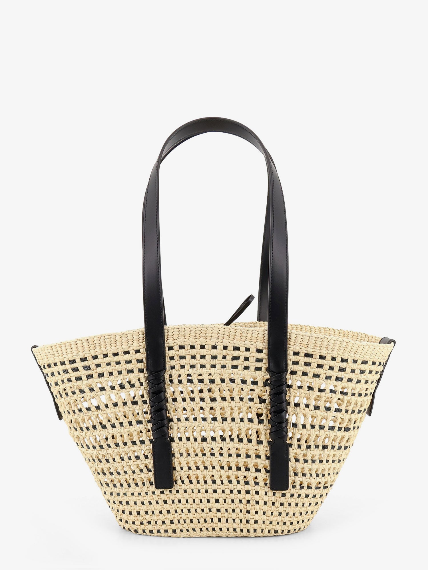 Loewe Women Paula's Ibiza -Braid Raffia And Leather Shoulder Bag