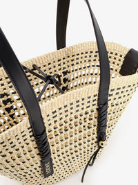 Loewe Women Paula's Ibiza -Braid Raffia And Leather Shoulder Bag