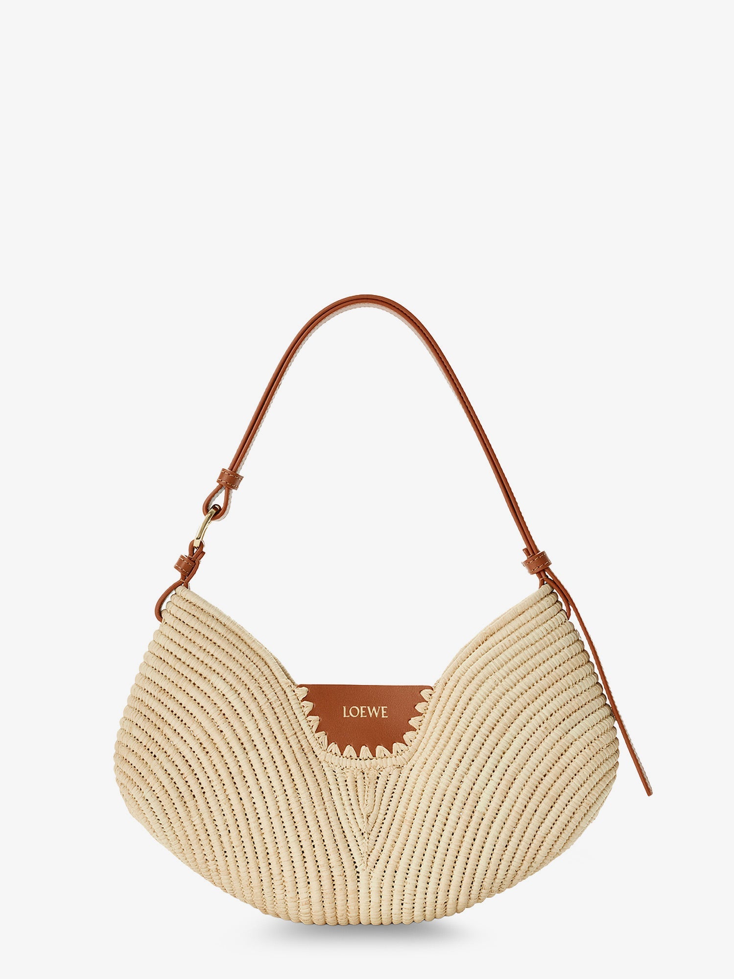 LOEWE Loewe Women Paula's Ibiza-Swing Leather And Raffia Shoulder Bag