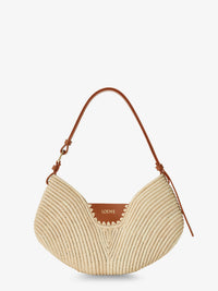 LOEWE Loewe Women Paula's Ibiza-Swing Leather And Raffia Shoulder Bag
