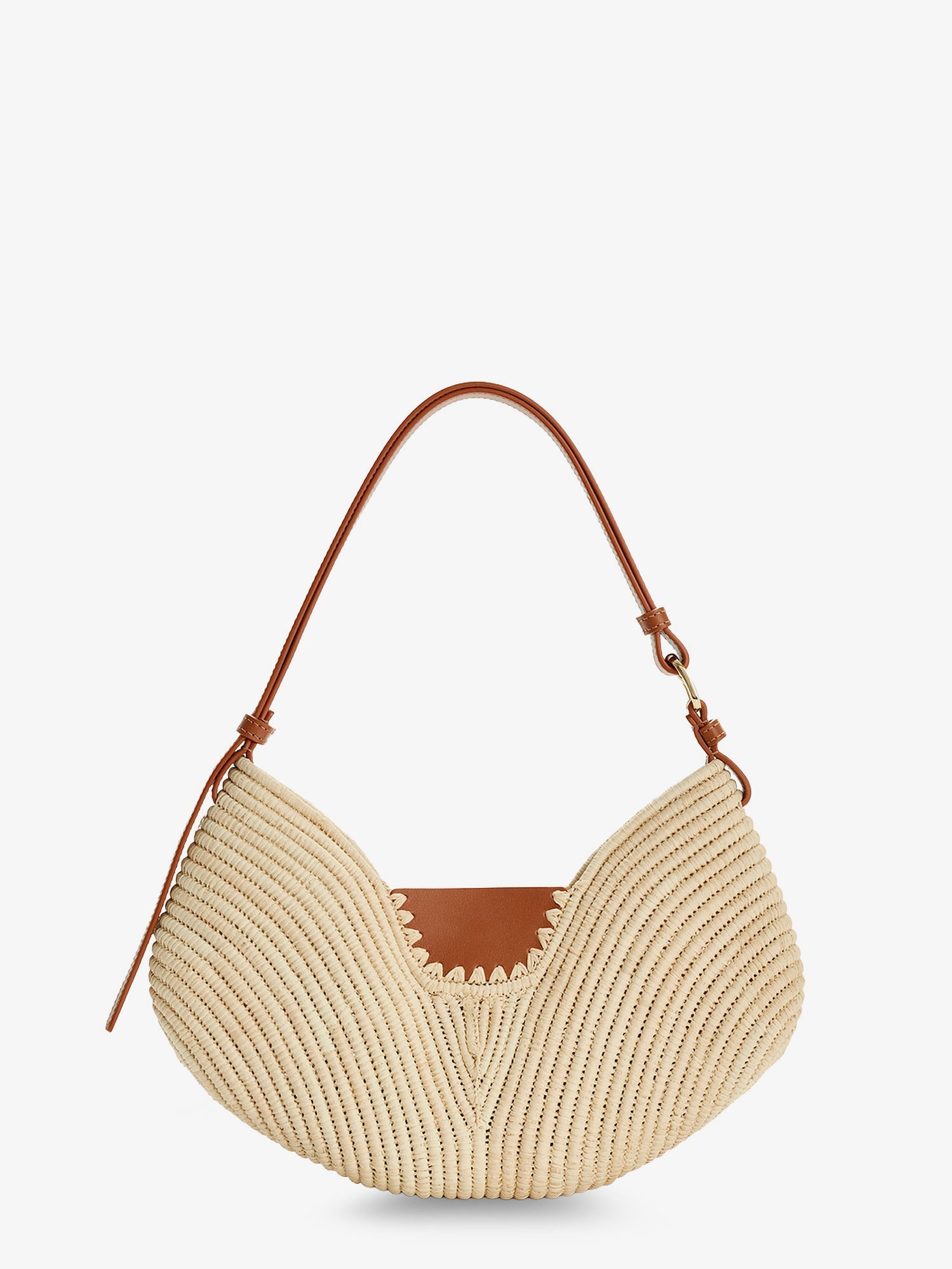 LOEWE Loewe Women Paula's Ibiza-Swing Leather And Raffia Shoulder Bag