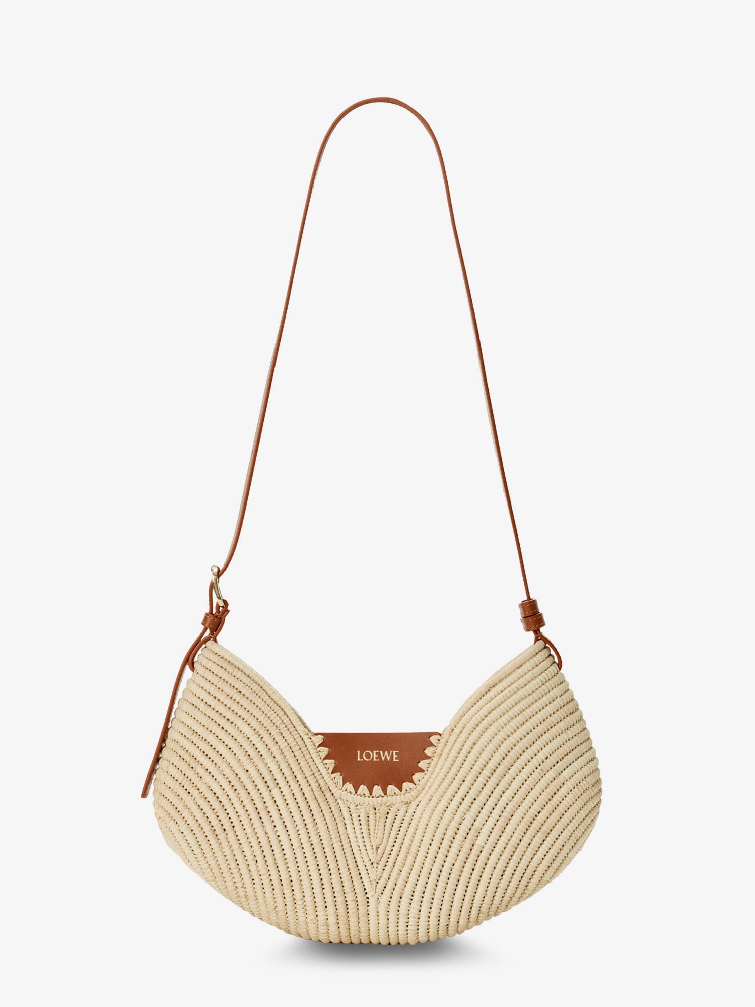 LOEWE Loewe Women Paula's Ibiza-Swing Leather And Raffia Shoulder Bag