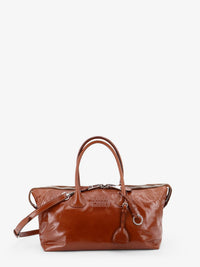 Miu Miu Women Shiny Leather Handbag With Front Lettering Logo