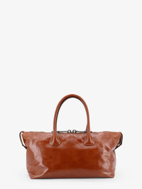 Miu Miu Women Shiny Leather Handbag With Front Lettering Logo