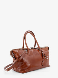 Miu Miu Women Shiny Leather Handbag With Front Lettering Logo