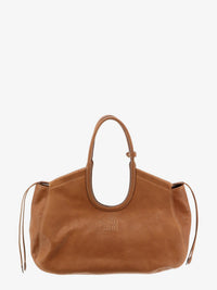 Miu Miu Women Ivy Leather Handbag With Front Lettering Logo
