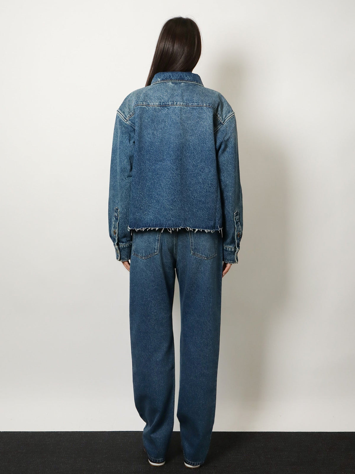 Miu Miu Women Denim Shirt With Logo Patch
