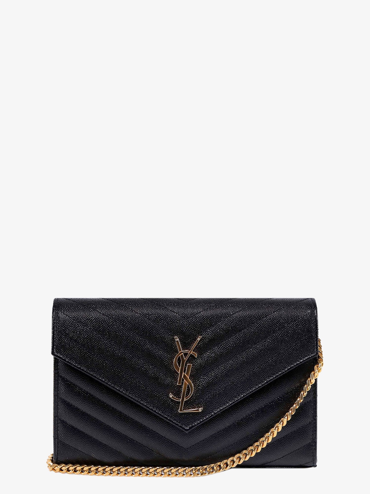 SAINT LAURENT Saint Laurent Women Pochette Cassandre Grain-De-Poudre Leather Crossbody Bag