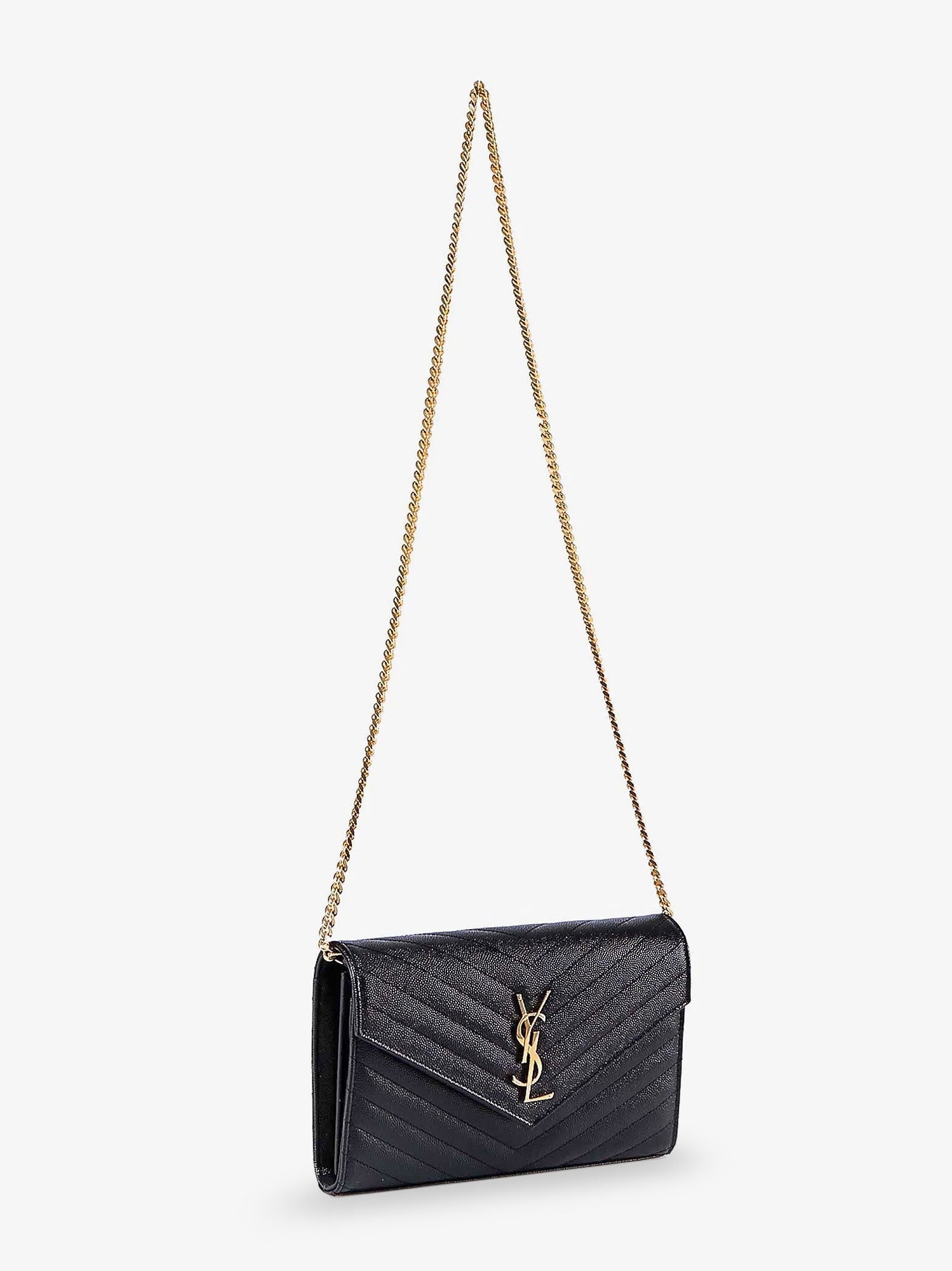 SAINT LAURENT Saint Laurent Women Pochette Cassandre Grain-De-Poudre Leather Crossbody Bag