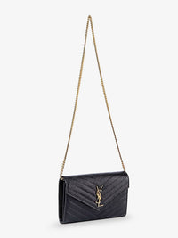 SAINT LAURENT Saint Laurent Women Pochette Cassandre Grain-De-Poudre Leather Crossbody Bag