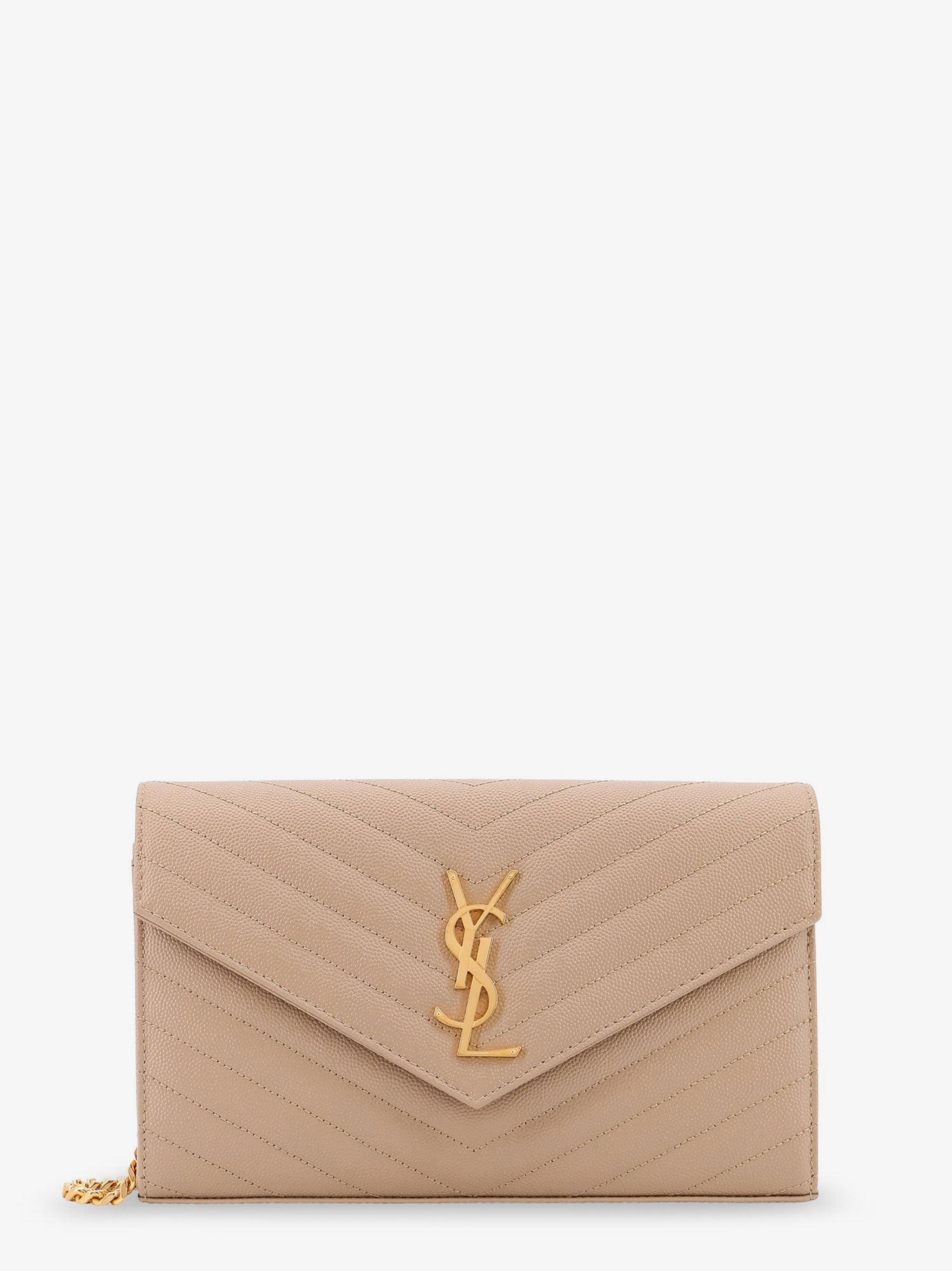 Saint Laurent Women Leather Crossbody Bag With Metal Cassandre Logo