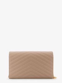 Saint Laurent Women Leather Crossbody Bag With Metal Cassandre Logo