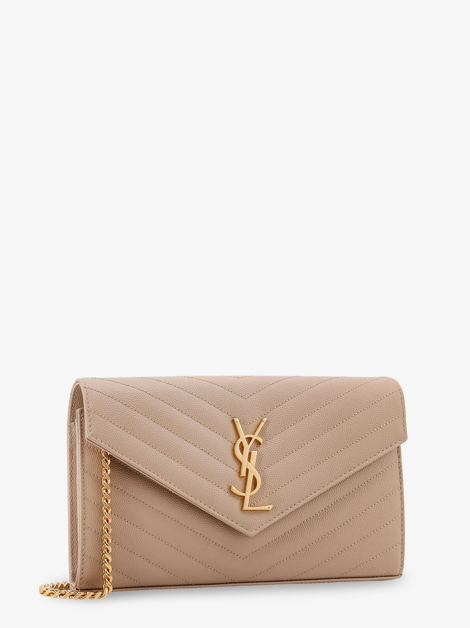 Saint Laurent Women Leather Crossbody Bag With Metal Cassandre Logo