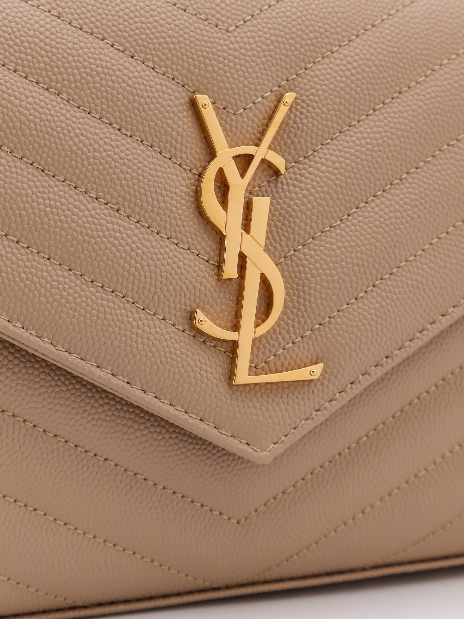 Saint Laurent Women Leather Crossbody Bag With Metal Cassandre Logo