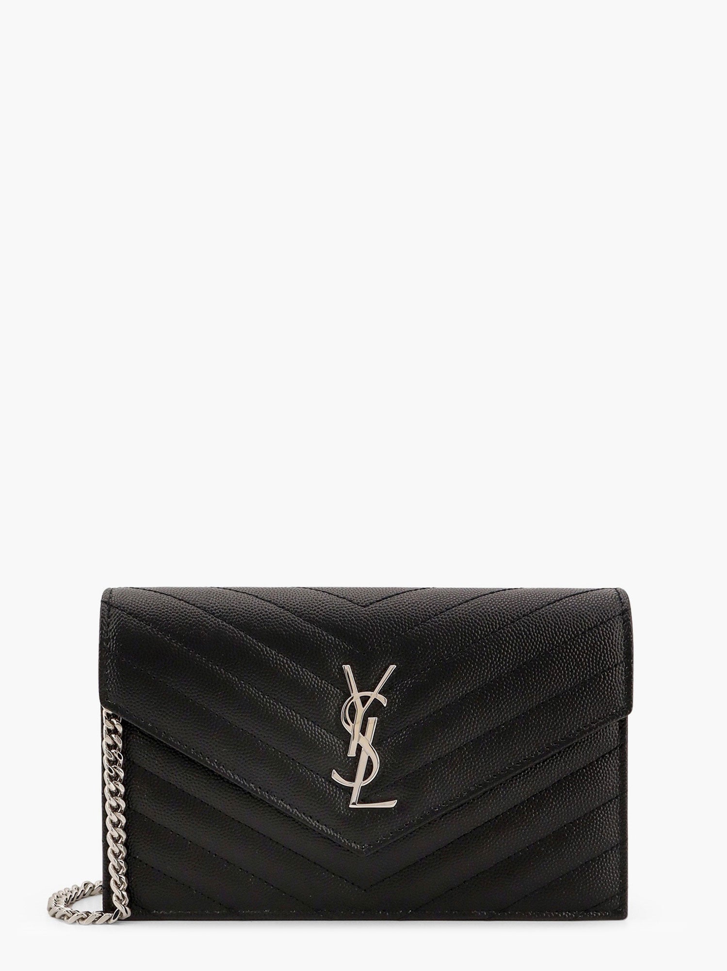 SAINT LAURENT Saint Laurent Women Cassandre Pochette Grain-De-Poudre Leather Crossbody Bag