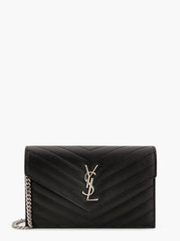 SAINT LAURENT Saint Laurent Women Cassandre Pochette Grain-De-Poudre Leather Crossbody Bag