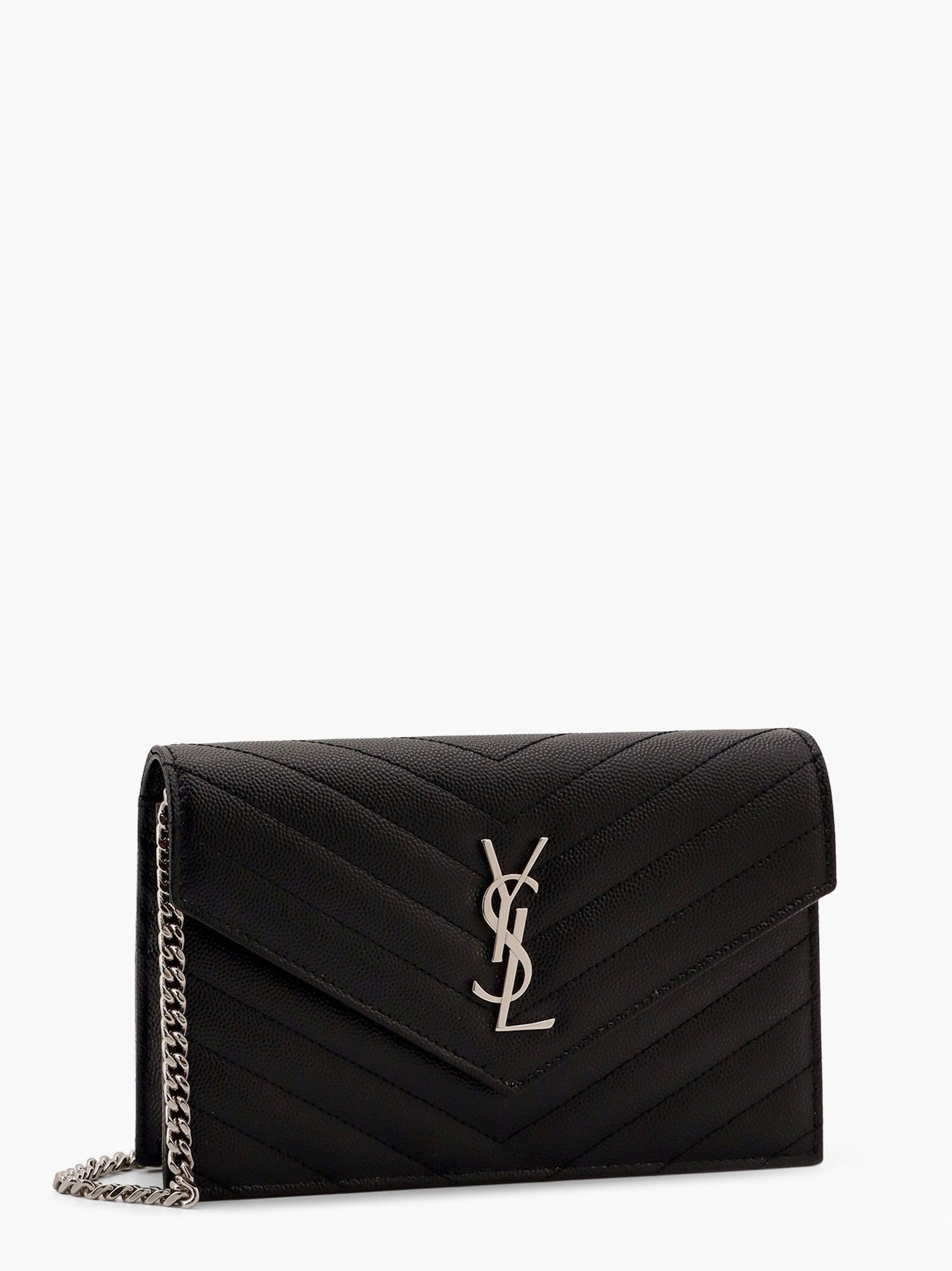 SAINT LAURENT Saint Laurent Women Cassandre Pochette Grain-De-Poudre Leather Crossbody Bag