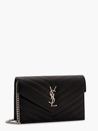 SAINT LAURENT Saint Laurent Women Cassandre Pochette Grain-De-Poudre Leather Crossbody Bag