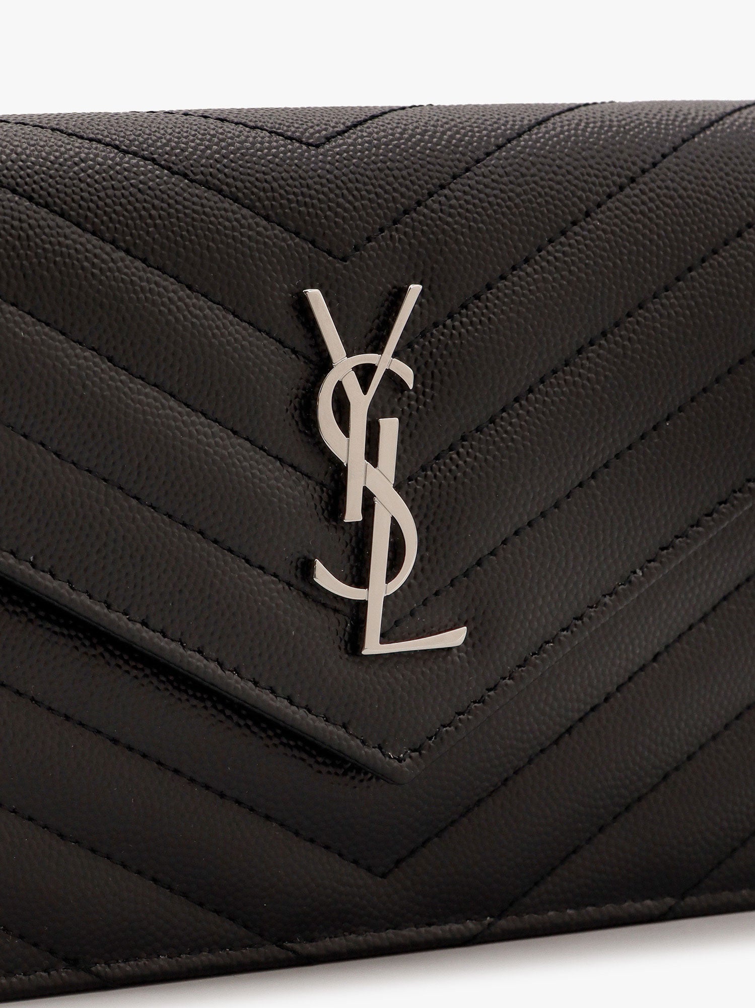 SAINT LAURENT Saint Laurent Women Cassandre Pochette Grain-De-Poudre Leather Crossbody Bag