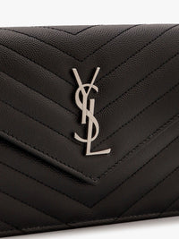 SAINT LAURENT Saint Laurent Women Cassandre Pochette Grain-De-Poudre Leather Crossbody Bag