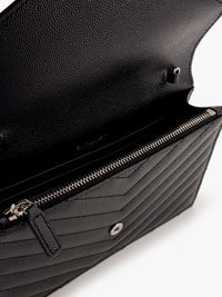 SAINT LAURENT Saint Laurent Women Cassandre Pochette Grain-De-Poudre Leather Crossbody Bag