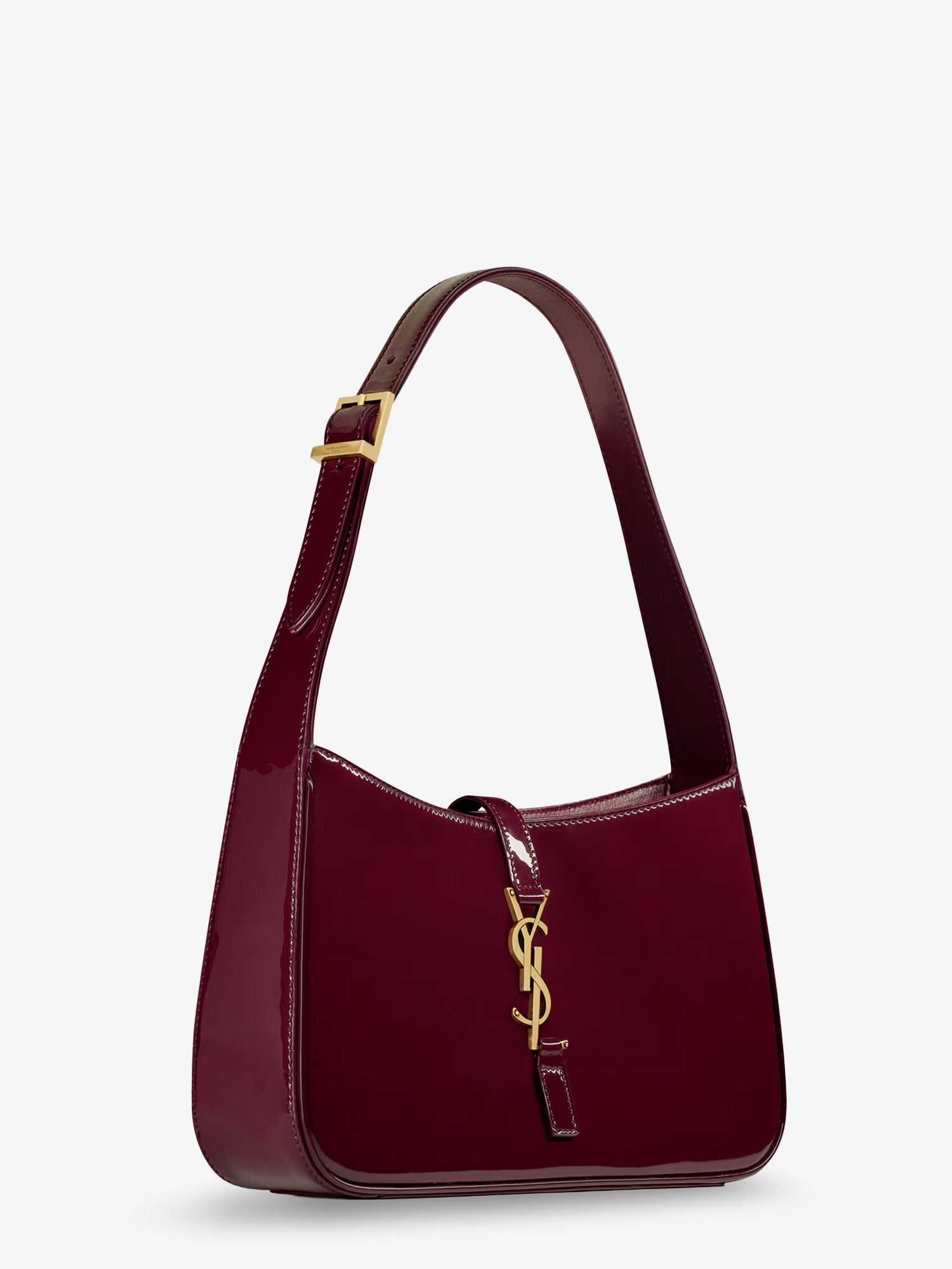 SAINT LAURENT Saint Laurent Women Le 5 Ã€ 7 Bordeaux Patent Leather Shoulder Bag