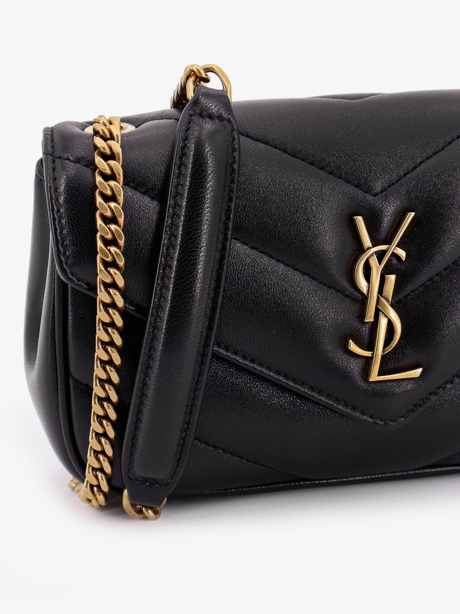 SAINT LAURENT Saint Laurent Women Loulou Mini Leather Crosbody Bag With Chevron Stitching